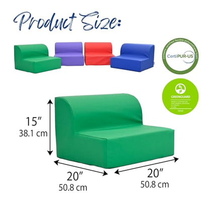 Children's Factory Flexible Seating Classroom Set, Rainbow, Set of 4 | Easy to Clean Water-Resistant Vegan Leather Kids Chair, High Density Foam Toddler Chair for Preschool, Daycare, or Playrooms - color: Rainbow, Set of 4