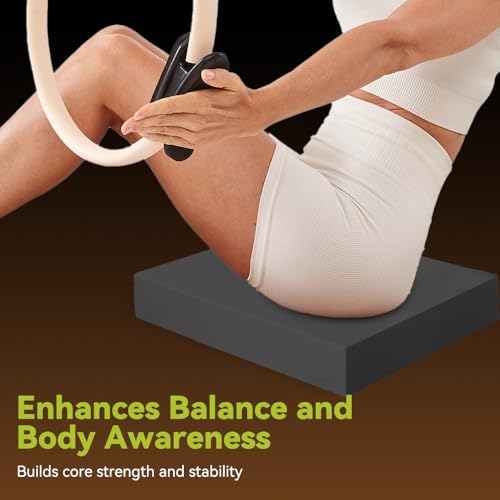 Large Thick Balance Pad Non-Slip Stability Trainer Yoga & Pilates - color: Black
