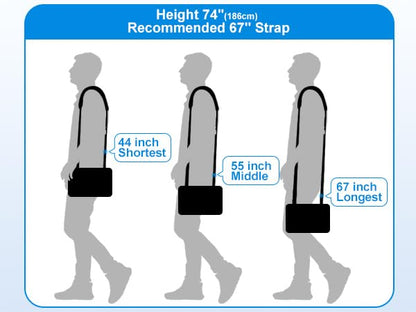 FIEIL 55" Luggage Replacement Shoulder Strap, Neoprene Universal Non-Slip Bag Strap with Double Adjustable Buckles and Metal Hooksfor Briefcase Computer Messenger Bag (140cm, Supple)