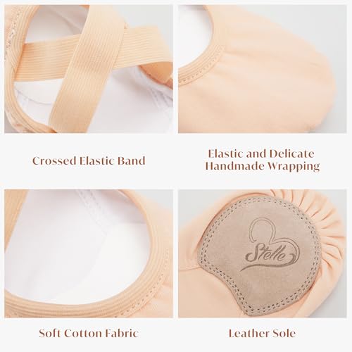 Stelle Ballet Shoes Women Highly Stretch Canvas Dance Slippers Ballet Flats | Ballet shoes for women, Split suede outsole, Non-Slip, Breathable cotton lining, Elastic cross straps, Yoga, Ballet training - color: Ballet Pink, size: 4