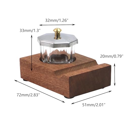 Crapyt Ink Well for Dip Pen Calligraphy Holder, Dip Pen Holder, Pen Rest | 2.83"×2.01"×0.79" Wood Desktop Pen Holder, Calligraphy Oblique Nib Holder