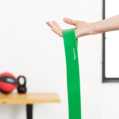 Amazon Basics Resistance Pull Up Band for Pull Up Assistance, Muscle Training, Body Stretching and Home Workouts, 1-3/4 Inches, 50 to 125 Pounds, Green