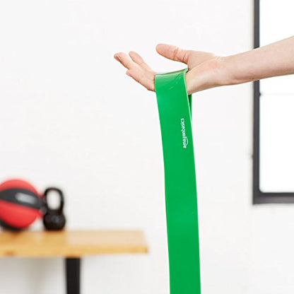 Amazon Basics Resistance Pull Up Band for Pull Up Assistance, Muscle Training, Body Stretching and Home Workouts, 1-3/4 Inches, 50 to 125 Pounds, Green