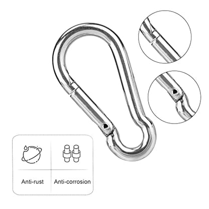 Hanging Chair Chain Set of 2 Stainless Steel Heavy Duty Hanging Kits with 4 Carabiners Hammock Chair Hardware for Indoor Outdoor Playground Hanging Chair Hammock Chair Punching Bags - 23.62"