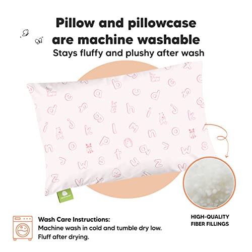 Toddler Pillow with Pillowcase 13x18 My Little Dreamy Pillow(ABC Land Rose) - color: Abc Land Rose