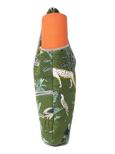INDIAN CRAFT CASTLE Yoga Mat Bag | Tote Mat Bag | Sling Yoga Tote w/Large Side Pocket & Zipper Pocket | Yoga Mat Carrier Fits Most Size Mats - color: Green Multi