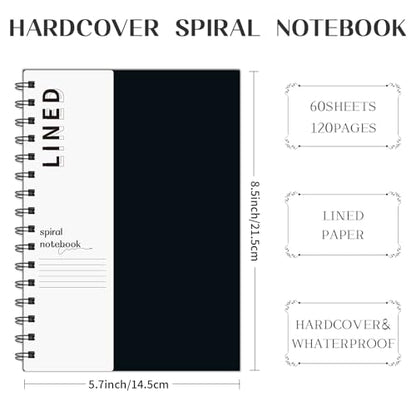 Spiral Notebook A5 Lined Notebook 4 Pack | College Ruled Hardcover Notebook Thick Paper Notebook Hardcover Journal for School, Office,Study and Notes - size: A5, style: LINED NOTEBOOK