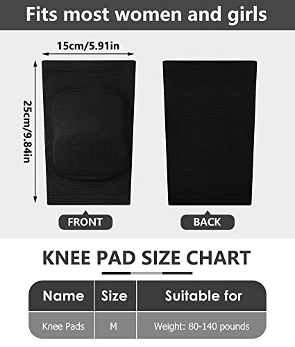 Eurzom 3 Pairs Dance Knee Pads Women Non-Slip - color: Black, Skin, Pink
