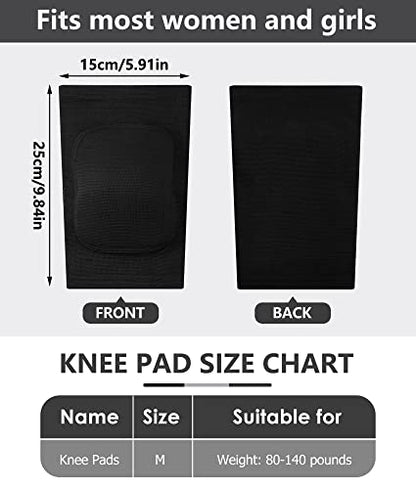 Eurzom 3 Pairs Dance Knee Pads Women Non-Slip - color: Black, Skin, Pink