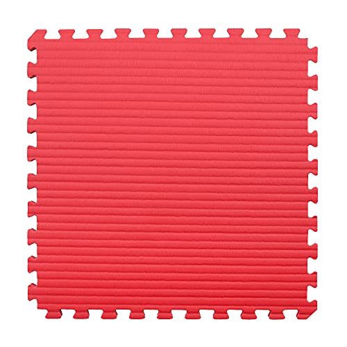IncStores 7/8 Inch Thick Tatami Foam Flooring Tiles | Textured Interlocking Foam Tiles for Martial-Arts Floor Protection in Your Home Gym, Playroom, and More - color: Red/Blue, size: 2 (3'x3') Tiles, 18 Sqft + Borders