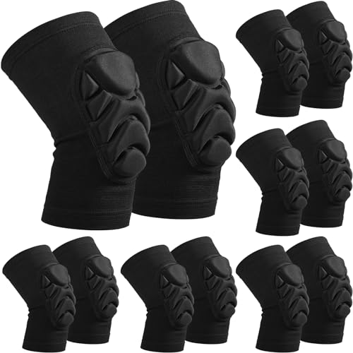 Haysandy 6 Pairs Knee Pads Bulk, Volleyball Breathable Knees Pads with Thick Sponge for Adult Youth Women Men Dancer Sport Training Workout Protector (Black,L Size) - size: Large