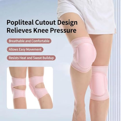 Dance Knee Pads for Women - Knee Sleeve,Kneeling Pad,Silicone Anti-Slip,Soft Fabric,Suit for Dance,Volleyball,Yoga,Fitness