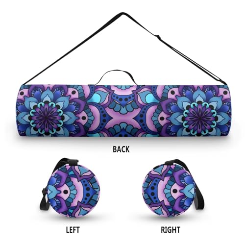 Yoga Mat Bag Portable Yoga Mat Holder with Adjustable Strap Lighweight Gym Tote Bag with Handle - color: Boho Mandala