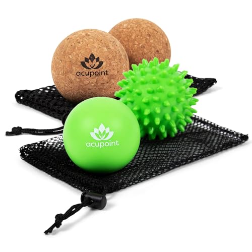 Acupoint Physical Massage Therapy Lacrosse Ball Set (Spiky Ball) Physical Massage Therapy Lacrosse Ball Set (Cork)