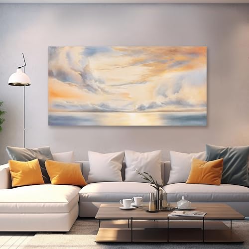 Glvzygy Abstract Wall Art Nature Scenery Wall Decor Sky Clouds Sunset Wall Art Prints Canvas Painting Wall Decor Artwork for Home Room Bathroom Living and Office Home Decor Wall 24"x48" - color: Pink, size: 48"L x 24"W