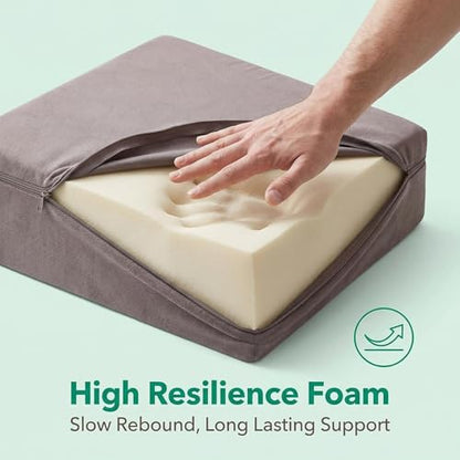 Leg Elevation Pillows, Ergonomic Memory Foam Wedge Pillow/Leg Positioner Pillows Comfort Care for Back Knee Hip Ankles Pain, Knee Pillow for After Surgery, Injury, or Rest Gray - size: 40X20X56CM