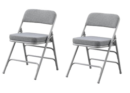 Padded Folding Chairs with Thick Cushion, 2 Pack Grey - color: Grey 2 Pack
