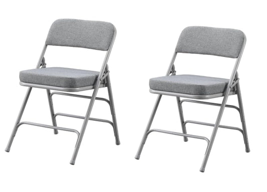 Padded Folding Chairs with Thick Cushion, 2 Pack Grey - color: Grey 2 Pack