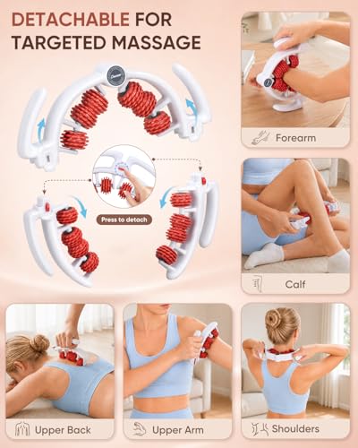 ONUEMP Leg Massager Roller Lymphatic Drainage Cellulite Fascia Massage | Detachable Muscle Roller for Thigh, Calf, Neck - Anti-Celulitis, Body Sculpting, Deep Tissue Pain Relief, Myofascial Release