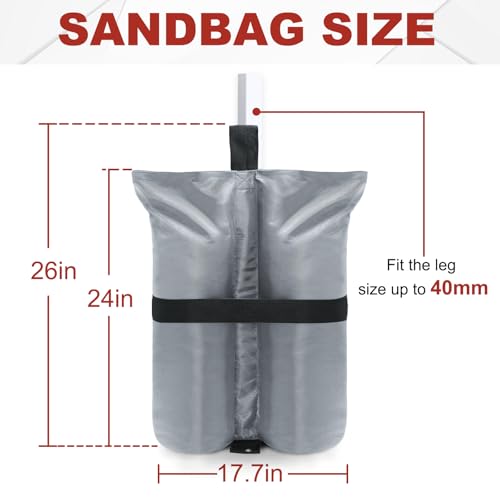 ABCCANOPY Canopy Weights 185 LBS Tent Sand Bags,4-Pack Gray(No Sand) - color: Gray, size: 185 LBS