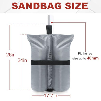 ABCCANOPY Canopy Weights 185 LBS Tent Sand Bags,4-Pack Gray(No Sand) - color: Gray, size: 185 LBS
