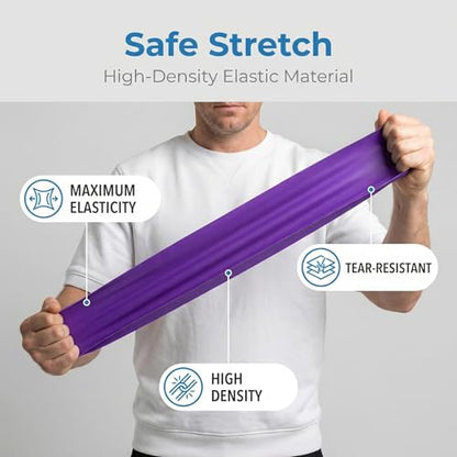 1.5M Resistance Band Elastic Stretch Band for Yoga Pilates and Strength Training - color: purple
