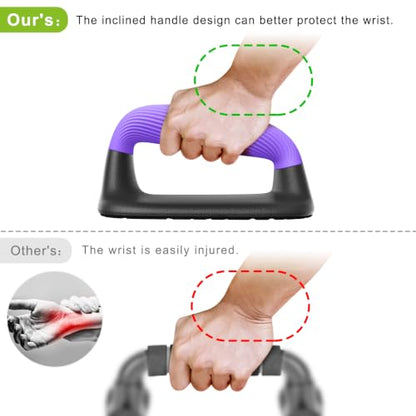 Kipika Push Up Bars, Pushup Stands, Anti-Slip Soft Plastic Push Up Handles, Bottom Anti-Slip Pad, Strength Training Equipment, Perfect for Floor Workout Exercise - color: F: Black & Purple