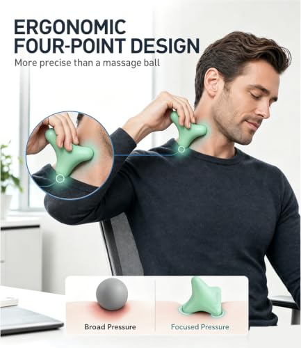 Trigger Point Massage Tool, 3" × 2.6", Deep Tissue Manual Massage Ball for Muscle Knots & Myofascial Release, Physical Therapy Tool for Plantar Fasciitis, Foot Hand Hip & Back Soreness Relief - color: Green
