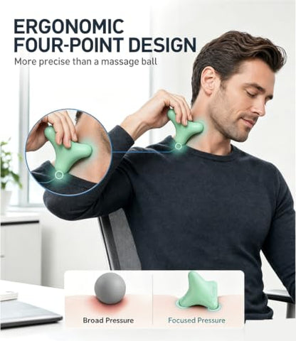 Trigger Point Massage Tool, 3" × 2.6", Deep Tissue Manual Massage Ball for Muscle Knots & Myofascial Release, Physical Therapy Tool for Plantar Fasciitis, Foot Hand Hip & Back Soreness Relief - color: Green