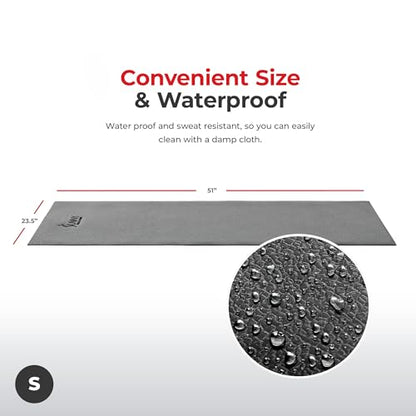 Sunny Health & Fitness Equipment Mats, Home Gym Floor Protection, 4 Sizes | Non-Slip, Protects Floors/Equipment, Absorbs Vibration, Sweat-Resistant, High-Density Foam, For Different-Sized Machines - style: Small 51”