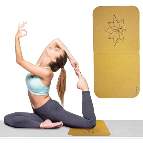 Cork Knee Pad Mat, 8 mm Thick, Foldable, Lightweight, for Yoga, Exercise, Gymnastics, Floor/Chair Protection
