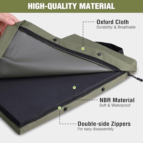 WORKPRO 17" Kneeling Pad with Removable Cover, Green - color: Green
