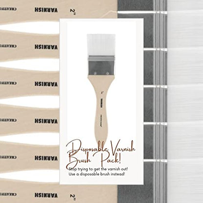 Jerry's Artarama InstaVar™ Gloss Picture Varnish & Varnish Brush Sets - Perfect for Varnish Paintings, Artists, Professionals, Restoration, & More! - 33.8oz Bottle w/ Set of 6 Brushes - size: 33.8oz Bottle & Brushes