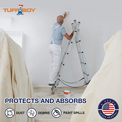 12oz All Purpose Canvas Drop Cloth 4x12ft – Commercial-Grade Heavy Duty Cotton Canvas Tarp Cover – Seamless, Washable & Reusable Painters Drop Cloth for Painting, Furniture & Floor Protection - color: 12 Oz - Commercial Grade