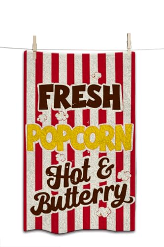 Butterry Popcorn Bath Towel 15X30 Inch Washcloths Vintage Style Fresh Hot Face/Body/Hair/Hand Towel for Spa Gym Yoga Swim Bathroom Kitchen Hotel - color: Butterry Popcorn