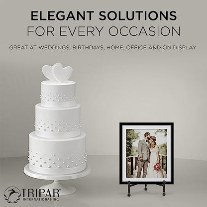TRIPAR Modern Tripod Easel Display, Black Finish - Lightweight & Durable Design - Perfect for Displaying Decorative Pictures, Artwork, Plates, Tiles, & More (12 Inch) - size: 12 Inch