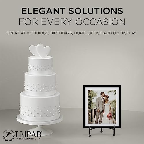 TRIPAR Modern Tripod Easel Display, Black Finish - Lightweight & Durable Design - Perfect for Displaying Decorative Pictures, Artwork, Plates, Tiles, & More (12 Inch) - size: 12 Inch