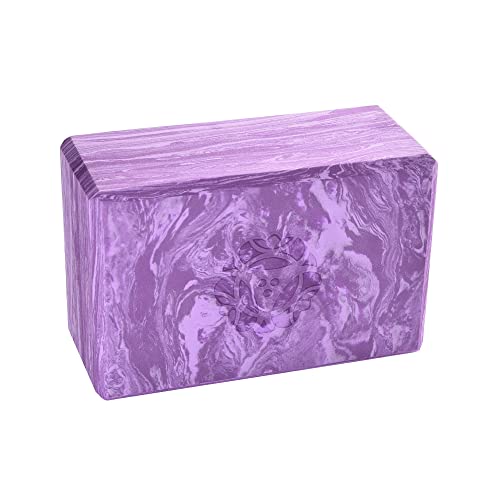 Hugger Mugger 4 in. Foam Yoga Block - Strong and Stable, Beveled Edges for Comfort, Most Favored Block Size, Helps with Alignment and Support in Many Poses - color: Cosmic Purple