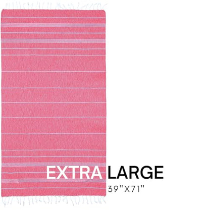 BAY LAUREL Turkish Beach Towel with Travel Bag 39 x 71 Quick Dry Sand Free Lightweight Large Oversized Towels Light - color: Light Pink With Pink Floral