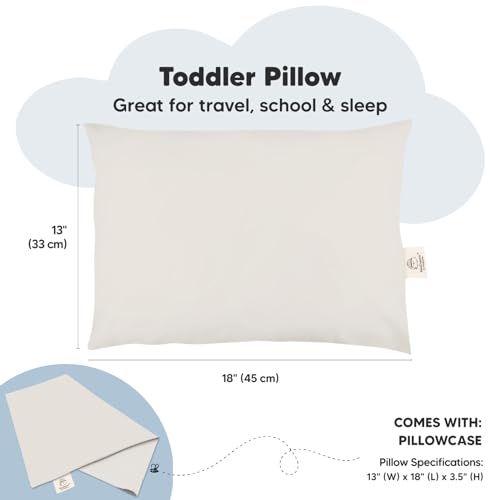 Toddler Pillow with Pillowcase, 13x18 My Little Dreamy Pillow (Clay) - color: Clay