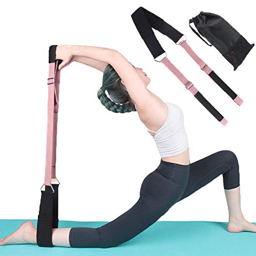 Yoga Stretching Strap, Improve Body Flexibility Stretch Strap Backbend Assist Trainer, Adjustable Leg Stretcher Home Gym Equipment for Pilates Splits Ballet Cheerleading Gymnastics Rehab - color: Pink