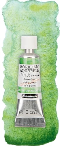 Schmincke - HORADAM® AQUARELL, Super Granulation, 14 933 001 Shire Green, 5 ml tube, very strong granulating colors, finest, super granulating watercolors - color: 933 shire green
