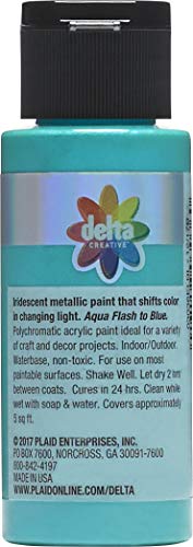 Delta Creative Ceramcoat Acrylic Paint, 2 oz, Flash Metallic Aqua - color: Flash Metallic Aqua