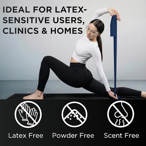 THERABAND Resistance Band, 50-Yard Roll, Latex Elastic Band for Exercise, Stretching, Physical Therapy, Yoga, Pilates, Home Workouts, Cut-to-Length, Color-Coded Levels - color: Blue | Extra Heavy, style: Non-Latex
