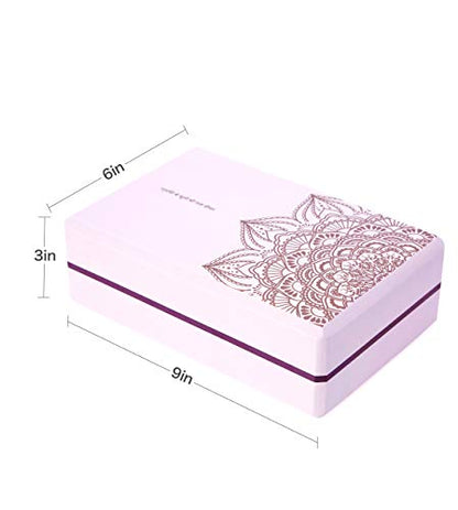 nuveti Yoga Blocks Set of 2, High Density Yoga Brick Foam Blocks to Improve Strength, Flexibility and Balance Brick Foam Blocks - color: Pink