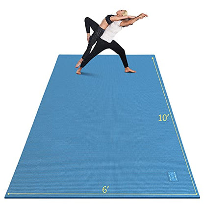GXMMAT Large Yoga Mat 12'x6'/10'x6'/6'x8'(7mm) - color: Blue Sky, size: 6*10 FT