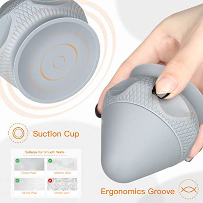 Trigger Therapy Tool with Suction Cup Manual Massage Kit to Relieve Muscle Pain and Tension - Legs Grey (2PCS) - style: Gray