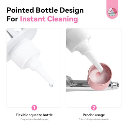 SAVILAND Airbrush Cleaner Instant Cleaning: 8.12 fl. oz Airbrush Cleaner Solution Low Odor Natural Ingredients Quickly Remove Water-Based Acrylic Paint Watercolor Airbrush Gel Nail Polish Clean Clog | Low Odor, Natural Ingredients, Quickly Remove Water-Ba