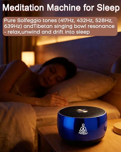Portable Electronic Tibetan Singing Bowl for Meditation,Relax,Yoga - color: Sea Blue