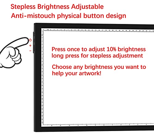 DONPODER A3 Light Pad,LED Light Board for Diamond Painting,Tracing&Drawing | 5500 Lux Bright Light,10 Brightness Levels,9-Level Adjustable Stand,Side Buttons Prevent Accidental Touches,USB-C Connection - size: A3-1color-with stand